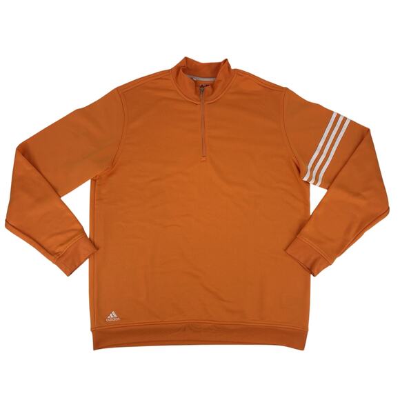 Adidas Climalite Men's Quarter Zip Pullover Orange Size XL Golf Sweatshirt EUC - Picture 3 of 10
